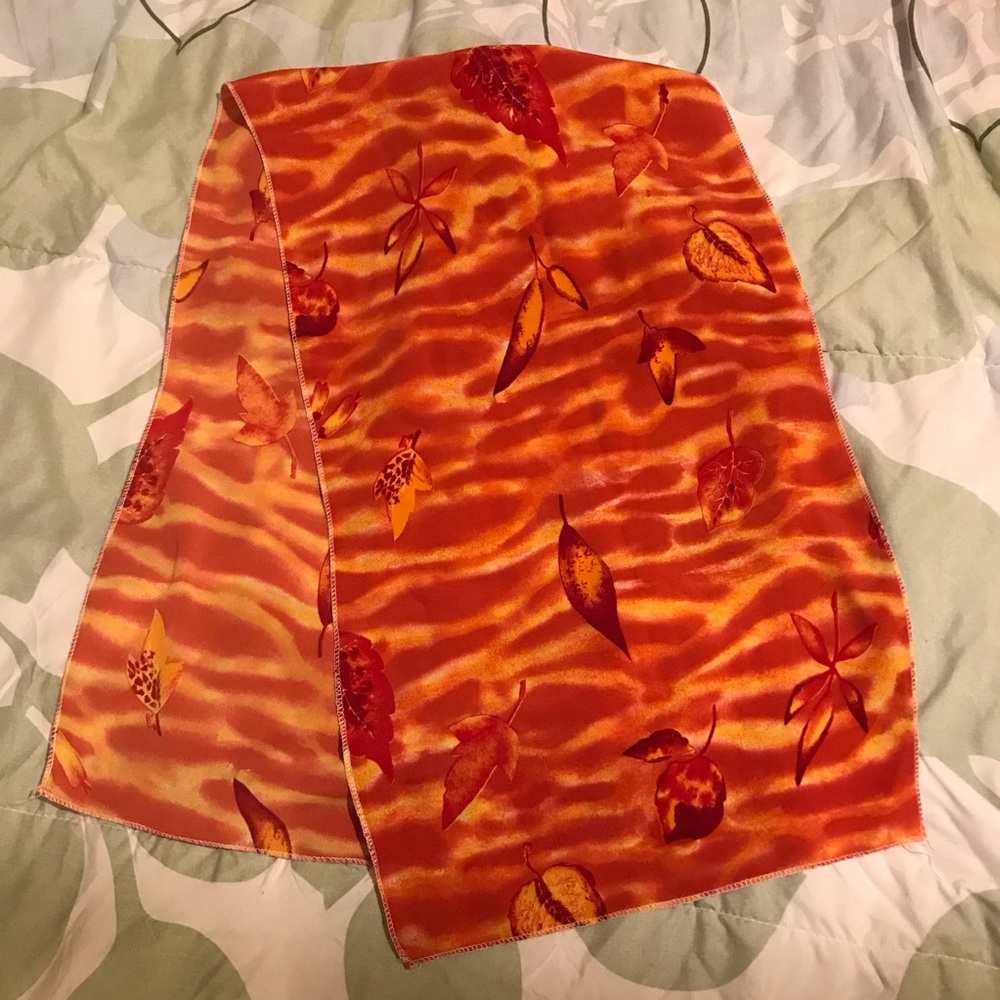 Gorgeous Orange Leaf Scarf